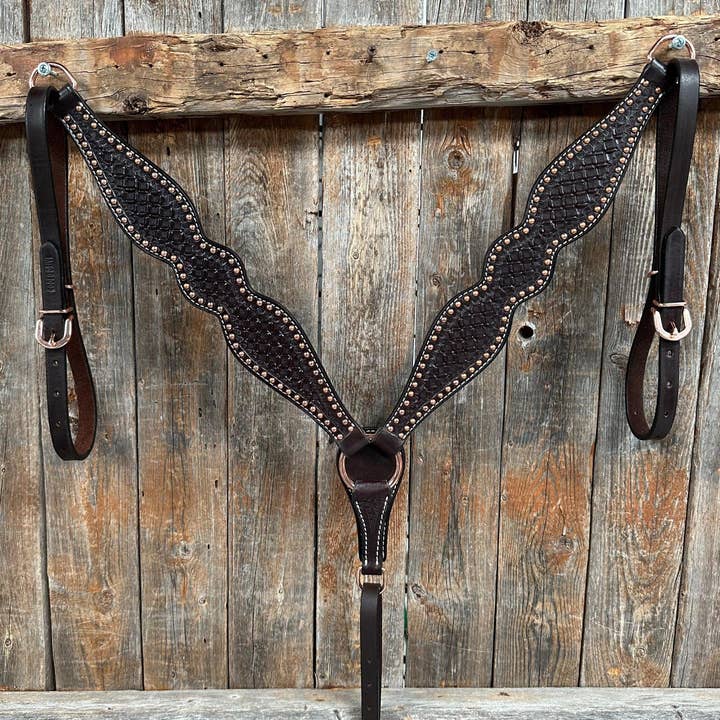 Favo de Mel de Óleo Escuro Tooled com Peitcolar Cobre Pontos por atacado de Rodeo Drive