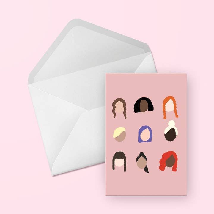 Kvinder Pink Lykønskningskort for engroshandel hos Evesdrop Designs