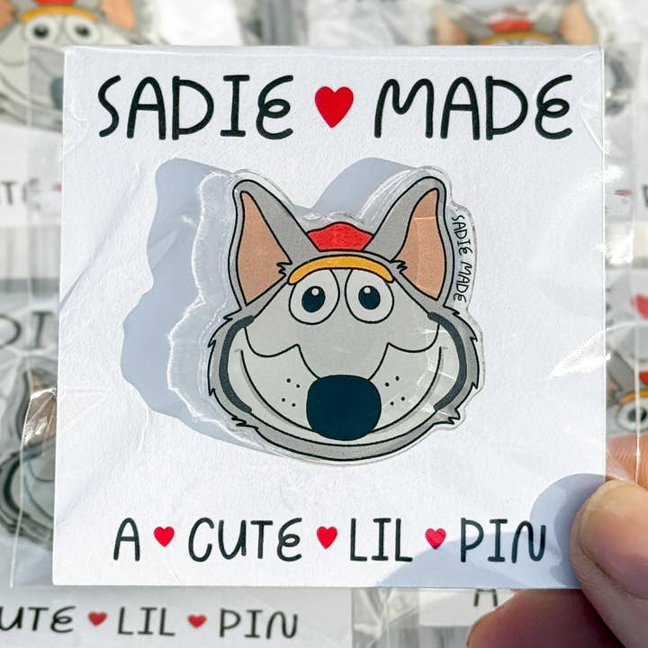 Kansas City Football Mascot 1.25" Acrylic Pins for wholesale by Sadie Made Things