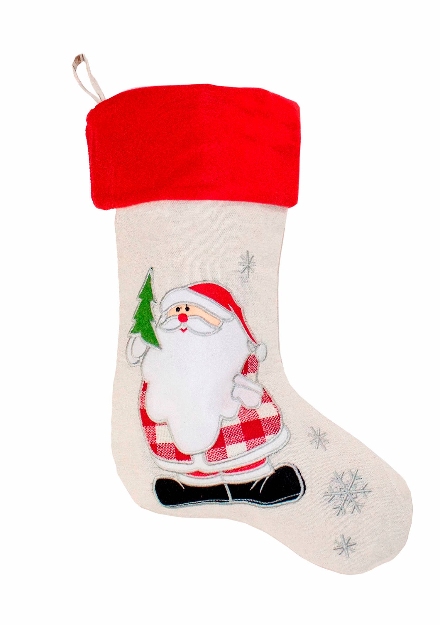 Fennco Styles - Wholesale Holiday Stocking - Holiday Design Linen Hanging Christmas Stocking3