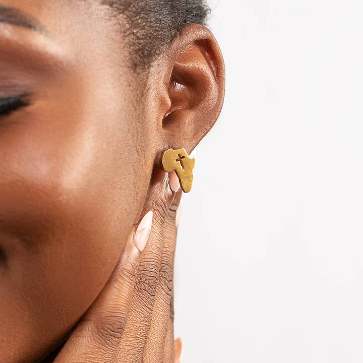 Adé & Grace - Wholesale Stud/Post Earrings - "Africa Cross Stud" Earrings11