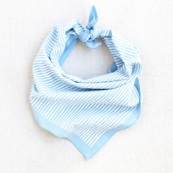 Light Blue Stripe Bandana for wholesale by Abracadana