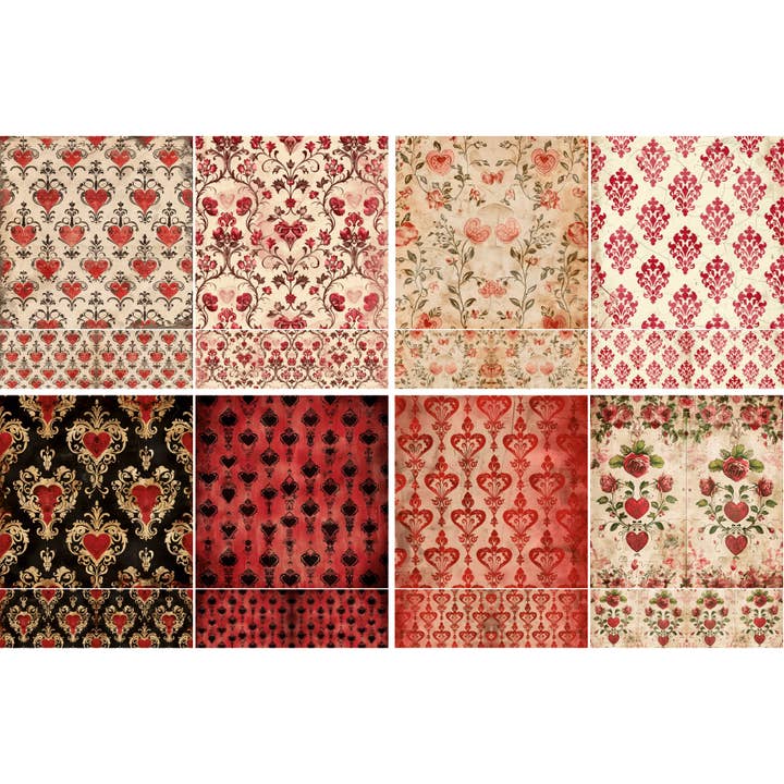 Red Damask Rice Papers, 8 x 11.5 inch (A4) for wholesale by Craft Kreatively