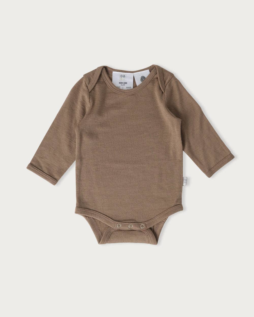 Babu – Großhandel Body (ohne Füße) – Baby – Merino-Body - Walnuss0