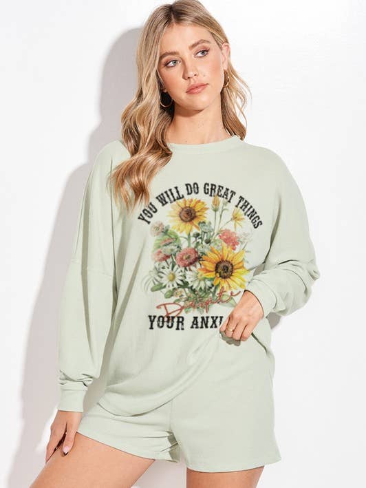 Ensemble de vêtements de salon bouquet de fleurs pour la vente par MintChoco