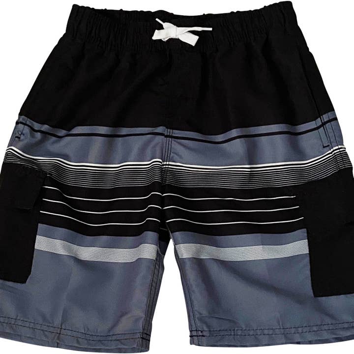 NORTY Big Kids 8-20 Black Stripe Swim Suit 25034 Prepack for wholesale by The Norty Brand