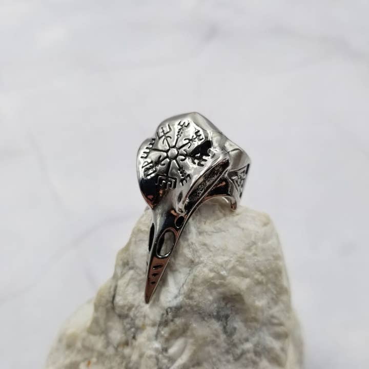 Anillo de calavera de cuervo gótico para Halloween para venta al por mayor de The Pretty Jewellery