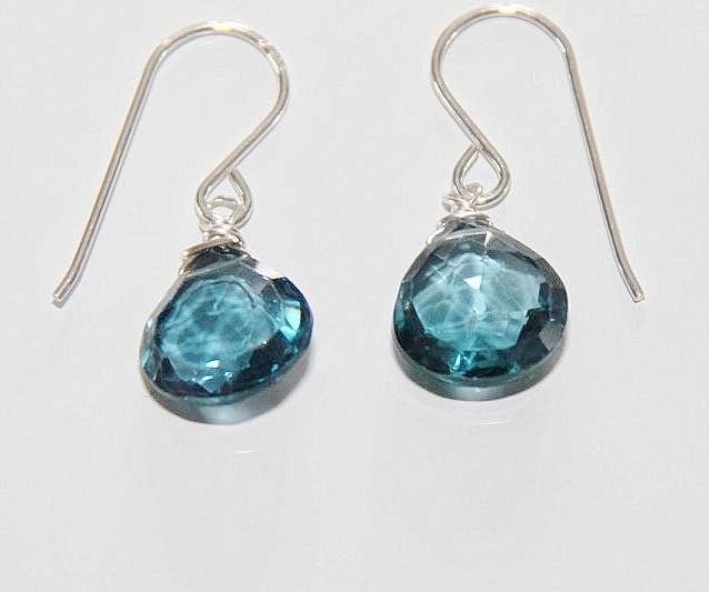Judy Brandon Jewelry - Wholesale Dangle Earrings - Heart Shape London Blue Topaz Silver Earrings0