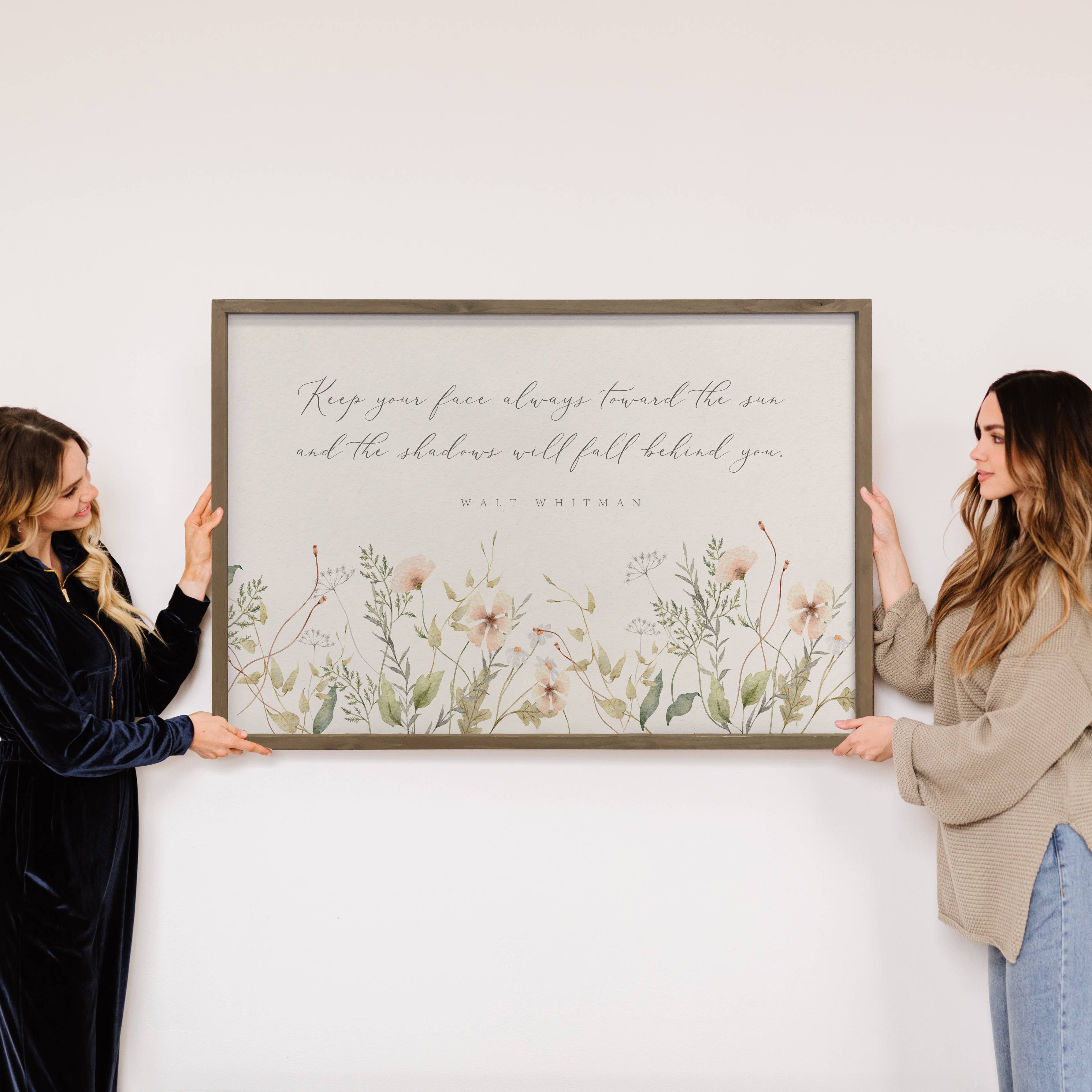 Hangout Home – wholesale Skylt – Blommor håller ditt ansikte mot solen - Walt Whitman Citat2