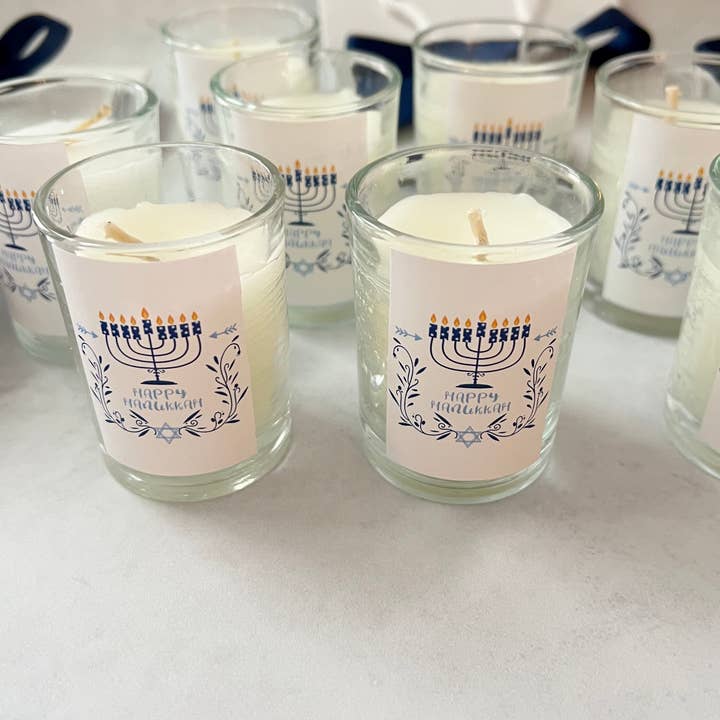 Uniq Favors - Vente Bougie en bocal - Cadeau de bougie de Hanoukka, faveurs personnalisées de Hanoukka, cadeau juif2