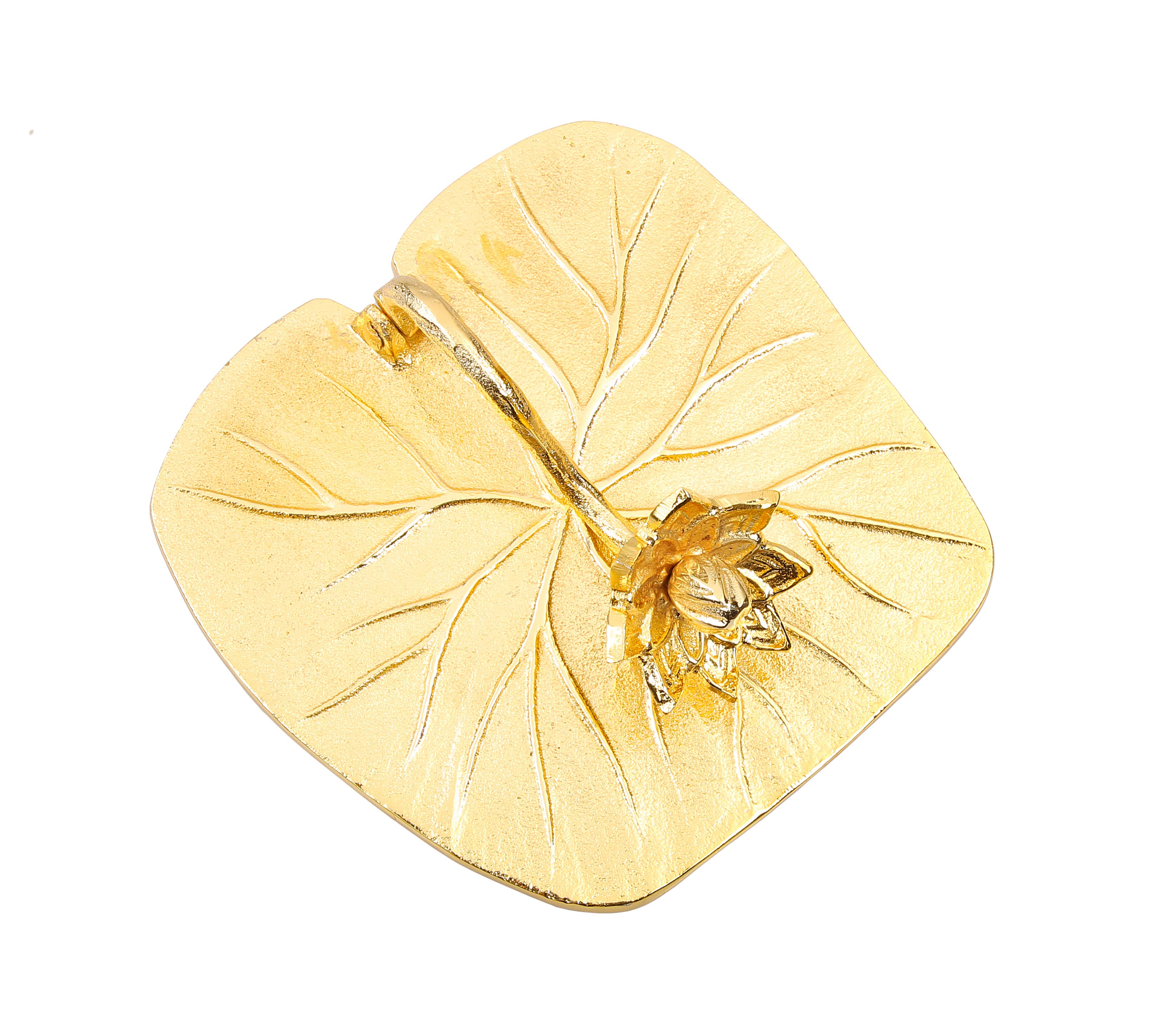 CLASSIC TOUCH DECOR INC. - Wholesale Napkin Holder - Gold Square Napkin Holder With Lotus Flower Design1