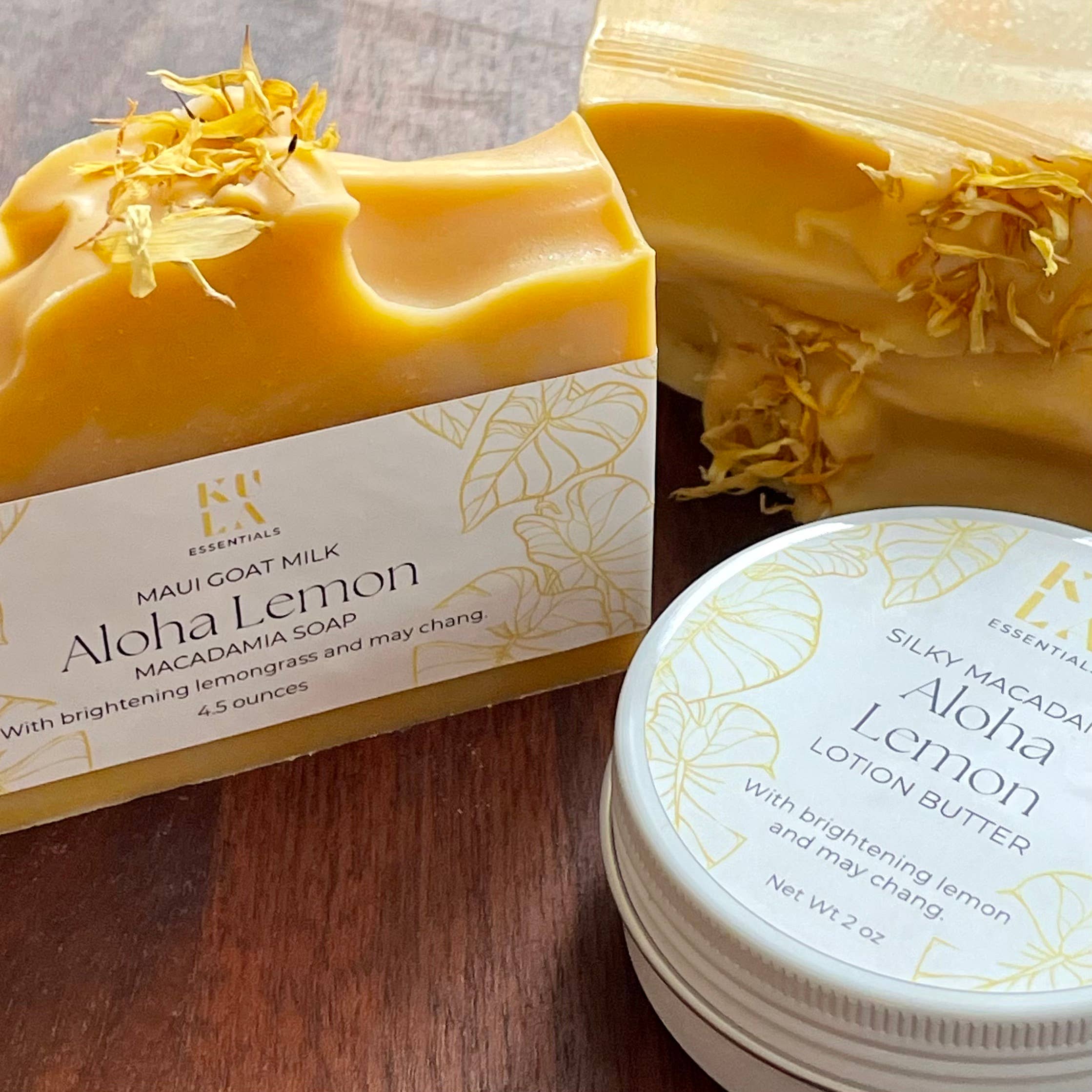 Kula Essentials - Wholesale Bar Soap - Maui Goat Milk Macadamia Soap - Aloha Lemon1