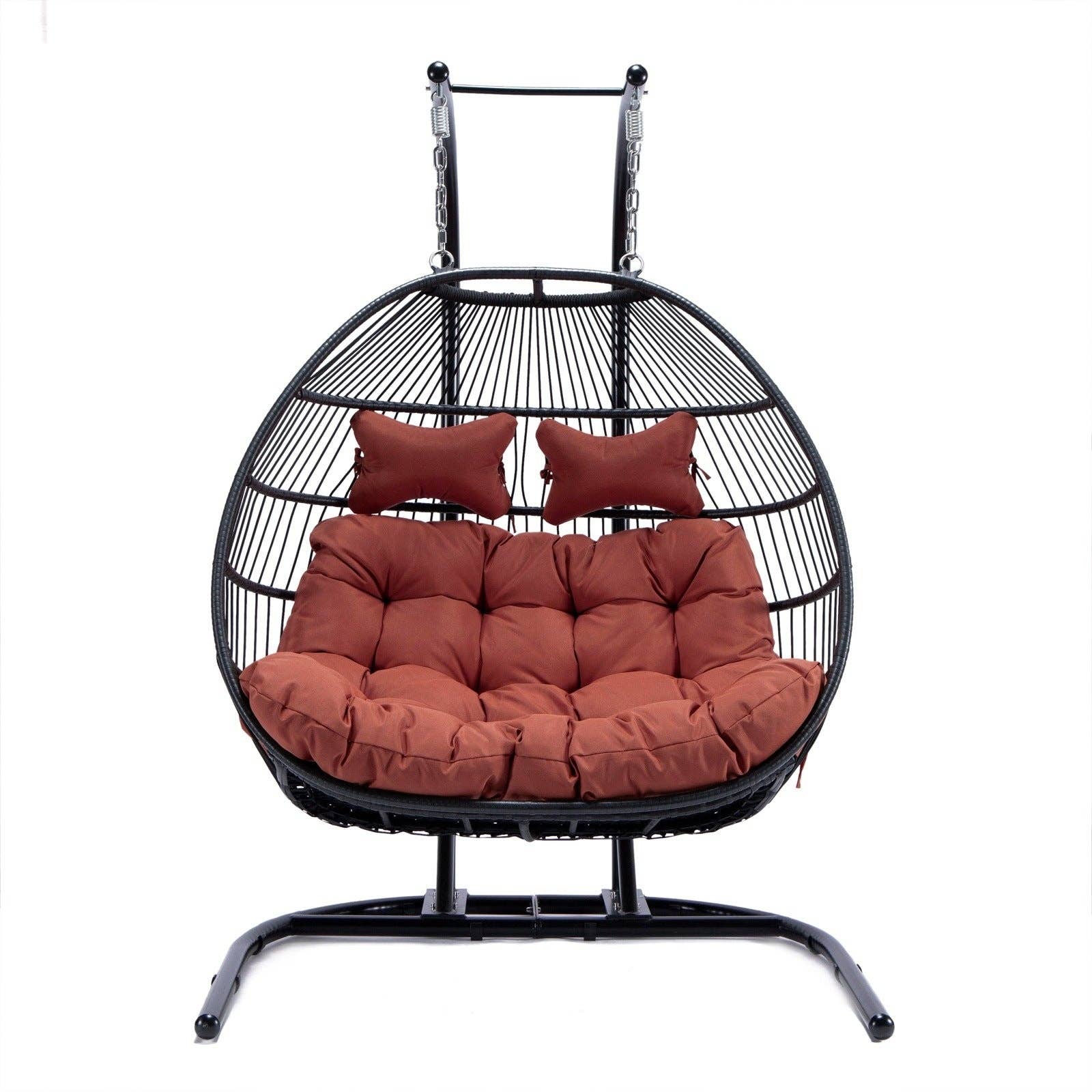 LeisureMod - Wholesale Egg Chair - Wicker 2 Person Double Folding Hanging Egg Swing Chair82