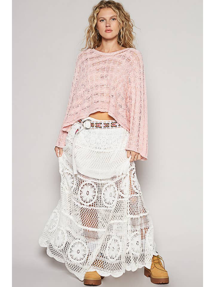 Pol Clothing - Wholesale Skirt - Women's - Crochet long flare elastic waist band skirts8