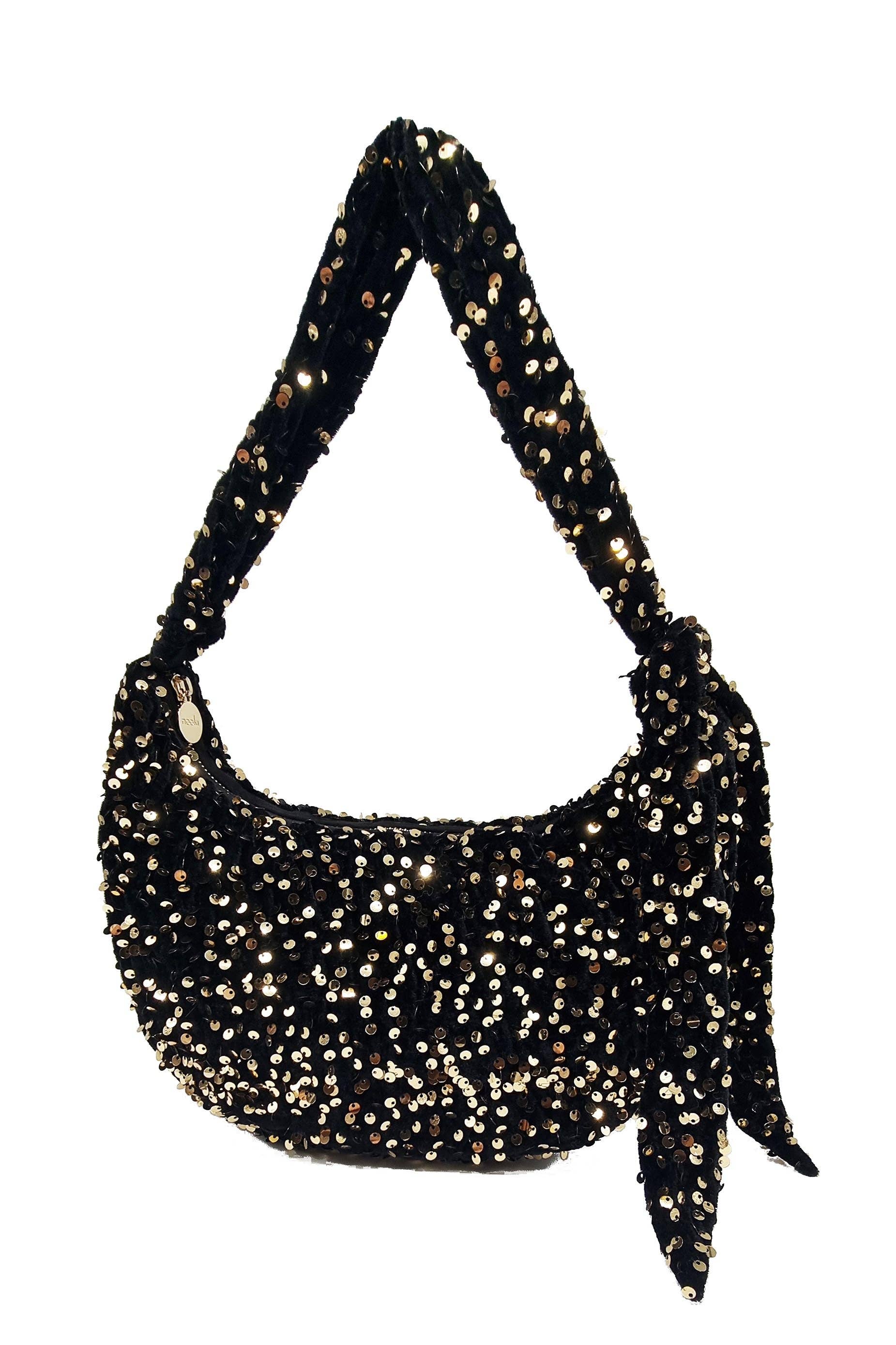NESSA HALF MOON SEQUIN BAG GOLD for wholesale on Faire3