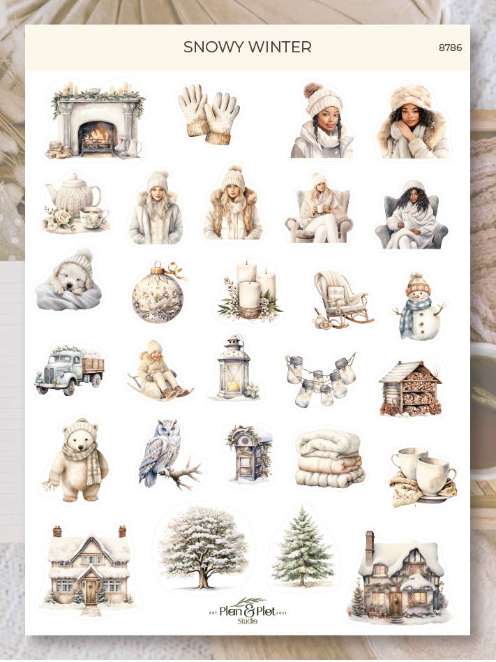 Invierno nevado | Pegatinas para venta al por mayor de Plan & Plot Studio