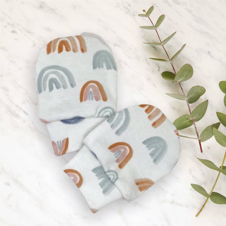 Jolly Bundles - Vendita all'ingrosso Muffole - Neonati - Muffole per neonati Earth e Blue Scratch Mittens/Guanti da neonato0