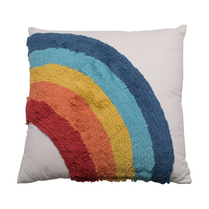 Coussin capitonné arc-en-ciel 45 cm x 45 cm pour la vente par WIDDOP and Co.