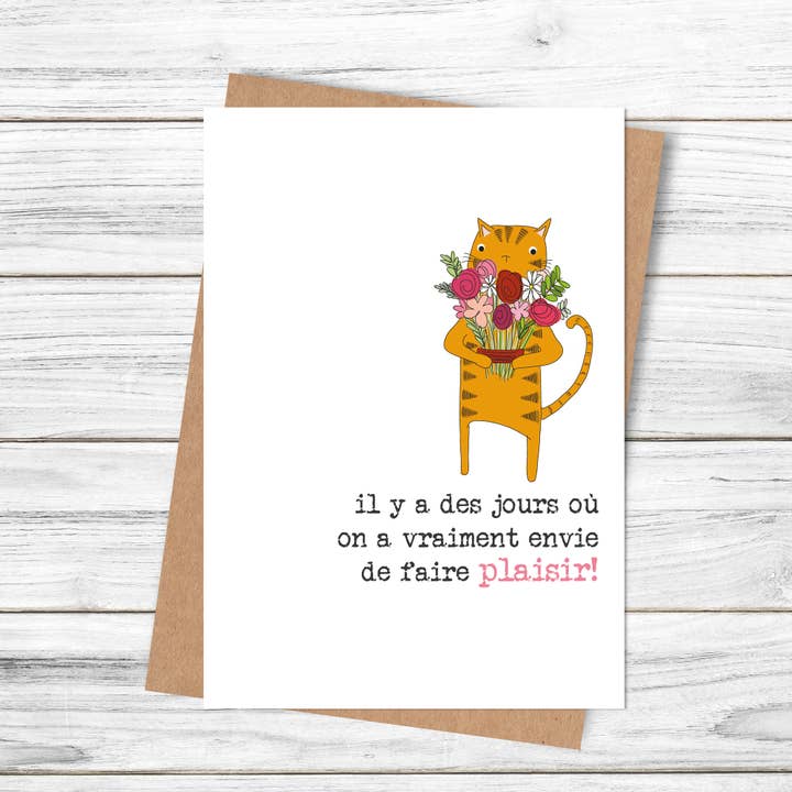 Vraiment envie de faire plaisir (Thank You) - Greetings Card for wholesale by Dandelion Stationery