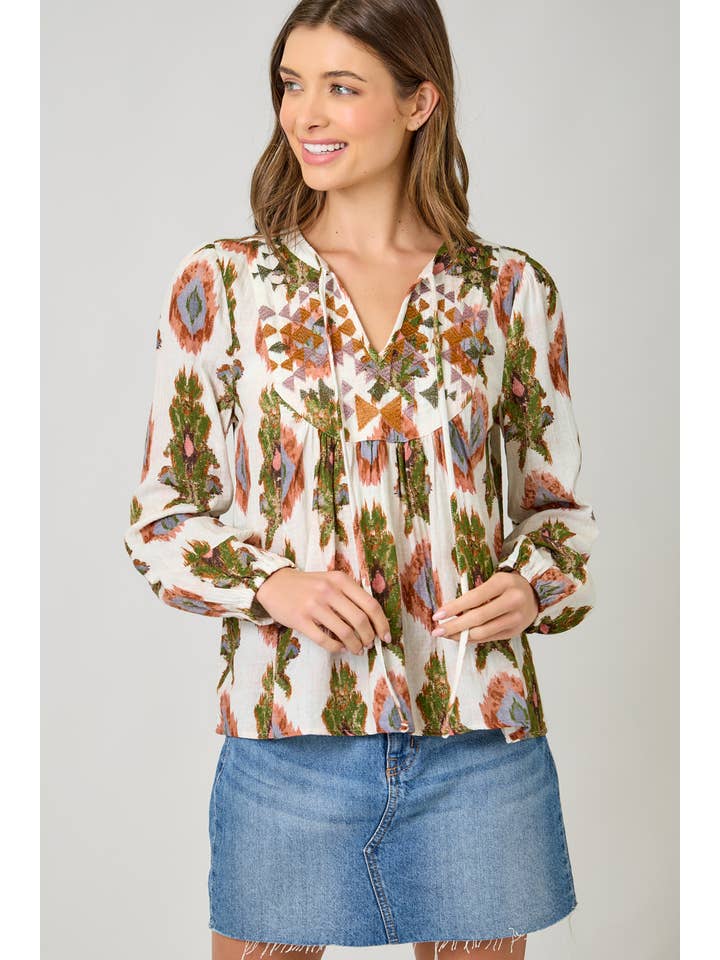 Mystree - Wholesale Blouse - Women's - 61311 Embroidery Yoke Peasant Top 14