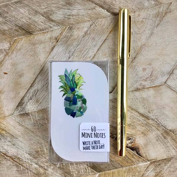 Sea Glass Pineapple Mini Notes for wholesale by B McVan Designs