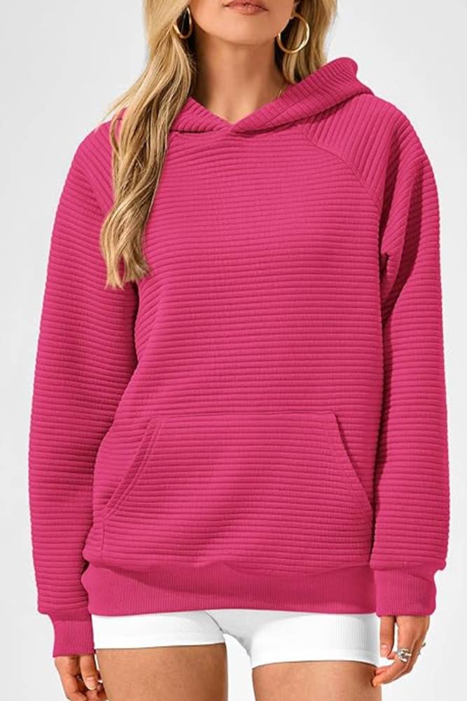 UNISHE - Wholesale Hoodie - Dames - Sweatshirt met capuchon en kangoeroezakken in effen kleur ZK217812