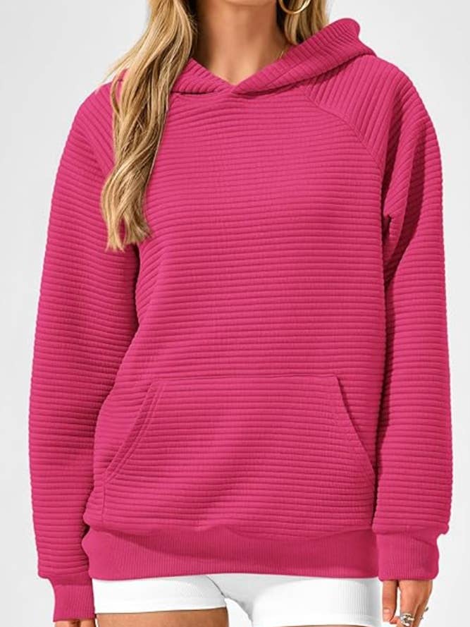 UNISHE - Wholesale Hoodie - Dames - Sweatshirt met capuchon en kangoeroezakken in effen kleur ZK217812