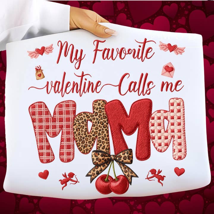 Mon Valentin préféré m'appelle Mama Tee, pull de la Saint-Valentin pour la vente par DLT Ecommerce
