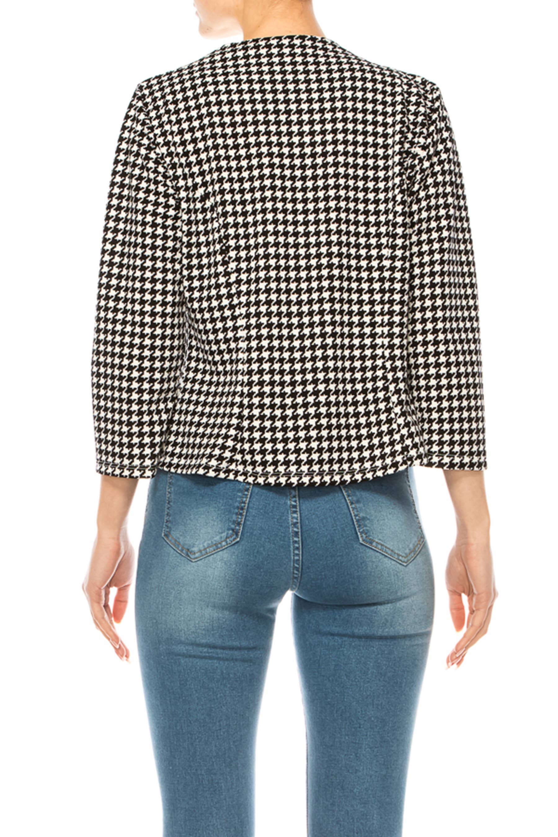 MOA COLLECTION - Wholesale Blazer - Women's - Women's Collarless Blazer 3/4 Sleeves Cardigan14