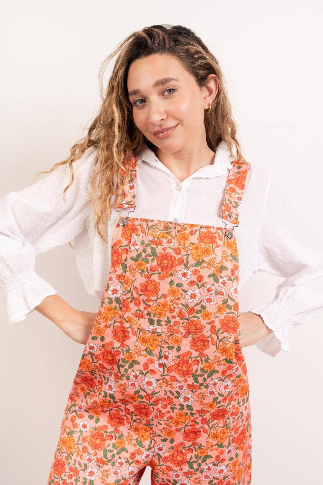MindTraveler - Vente Salopette – femme - Salopette Nina Fleurs Orange2
