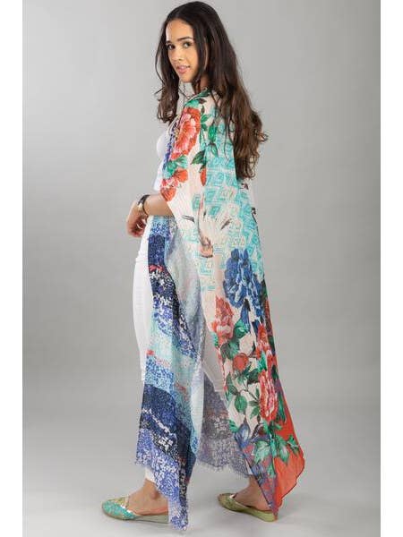 SAACHI - Wholesale Kimono - Women's - Shimmering Floral Print Kimono