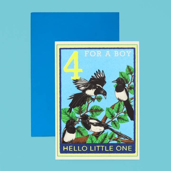 Magpie New Bebé Menino | Novo Cartão Pai por atacado de Fawn & Thistle Ltd (US Duties Paid)