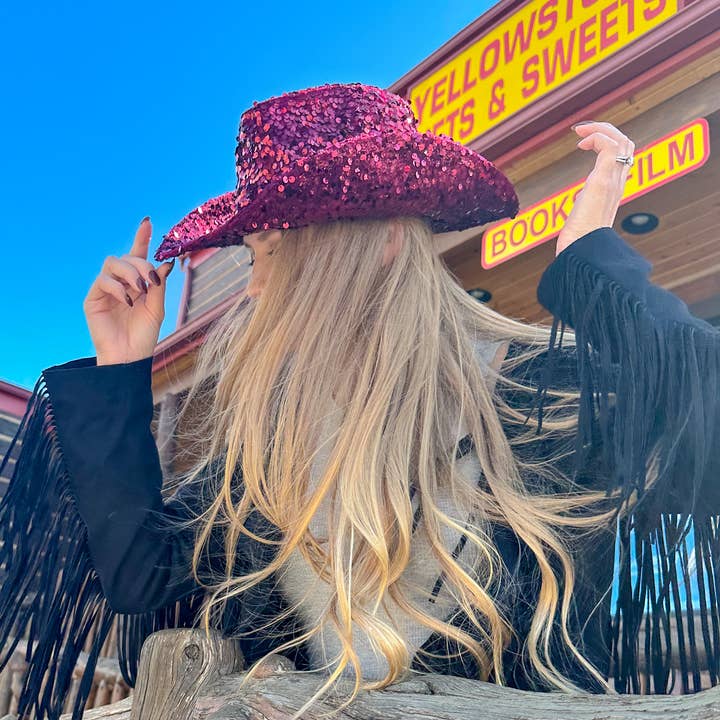 C.C Beanie - Wholesale Cowboy Hat - Women's - NashVegas Sequin Cowboy Hat VCC0071