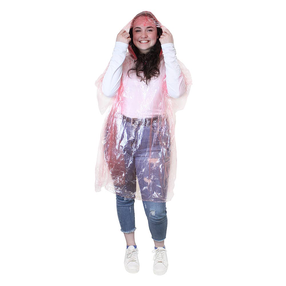 eBuyGB Craft Blanks - Wholesale Poncho - Women's - Disposable Waterproof Transparent Raincoat Poncho with Hood6