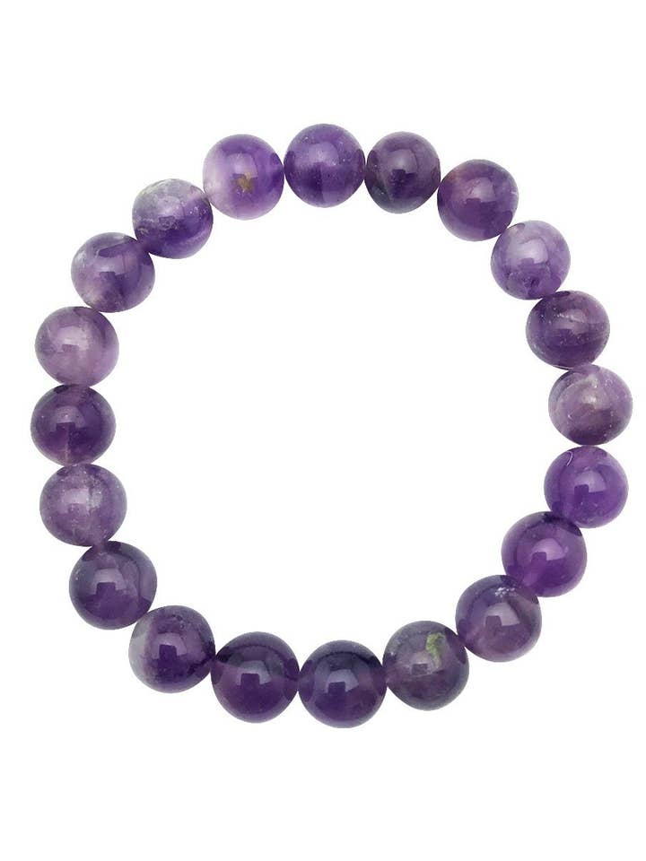Pulsera de piedras preciosas de amatista - cuentas de 8 mm para venta al por mayor de The Deva Shop