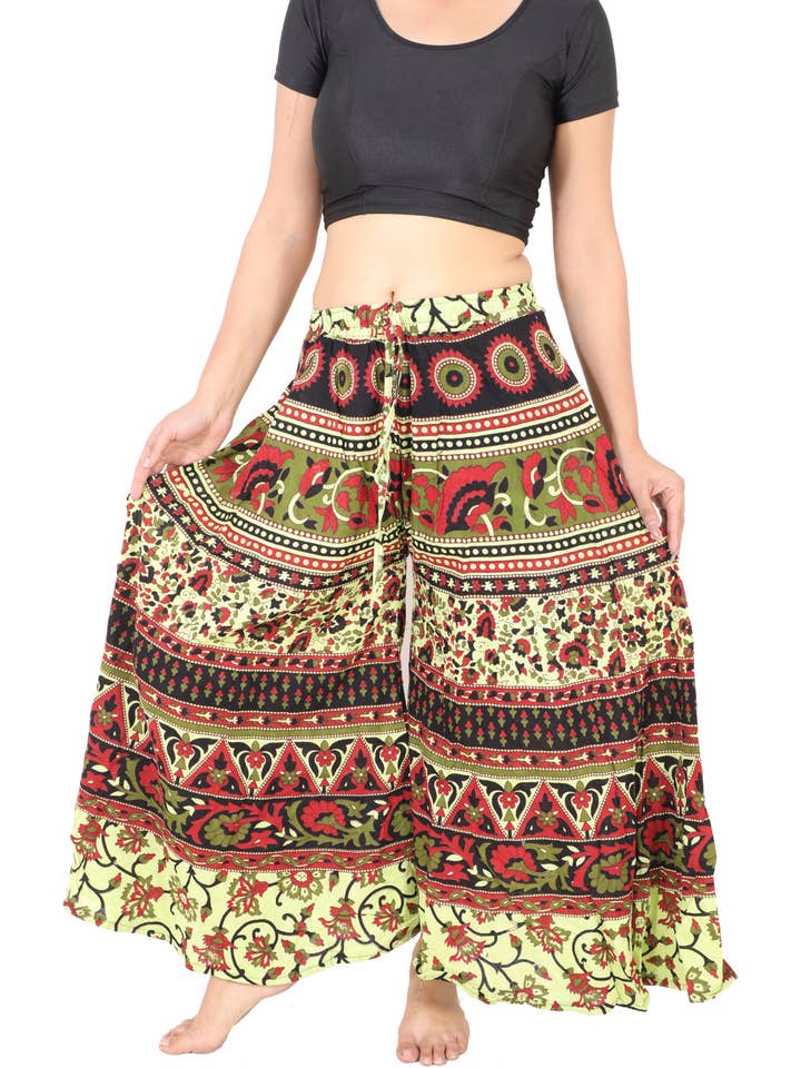 Wevez - Wholesale Pants - Women's - Women's Palazzo Wide leg Cotton Pant Floral Print Mix lot8