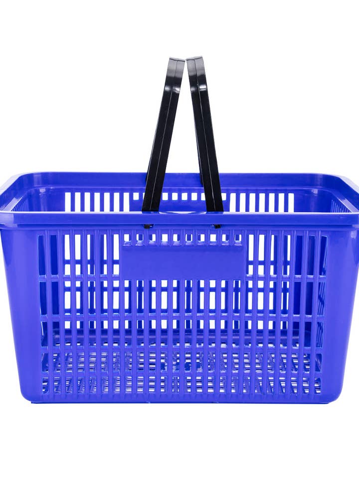 Blue Plastic Shopping Basket - 8 ½"H x 12"W x 17"L for wholesale by Store Supply Warehouse