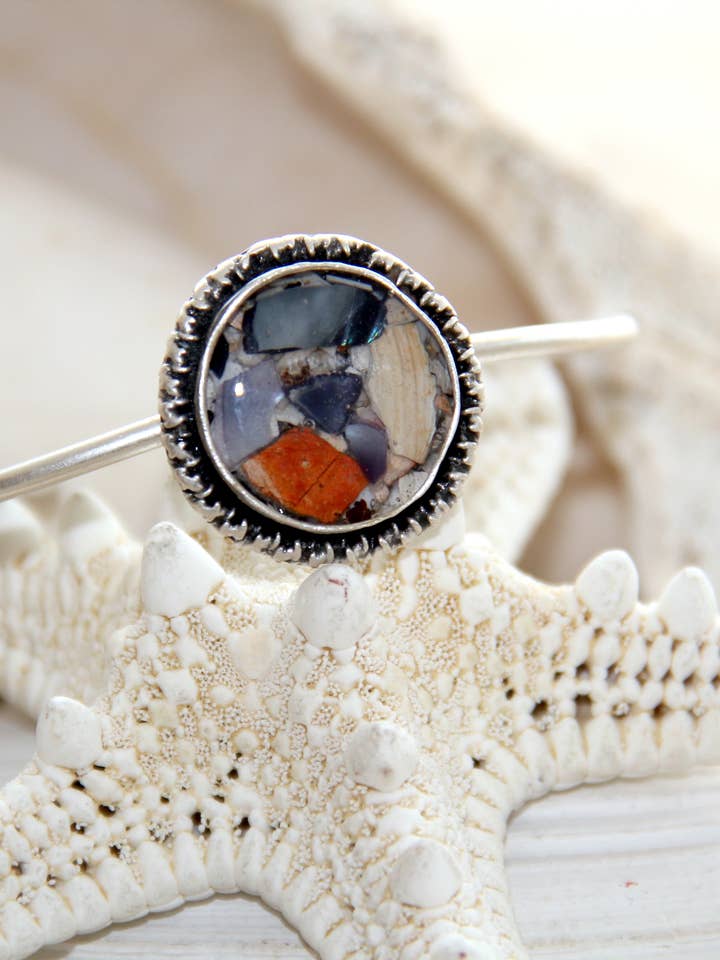 Antique Silver Birds Nest Bracelet for wholesale by Maine Shellware