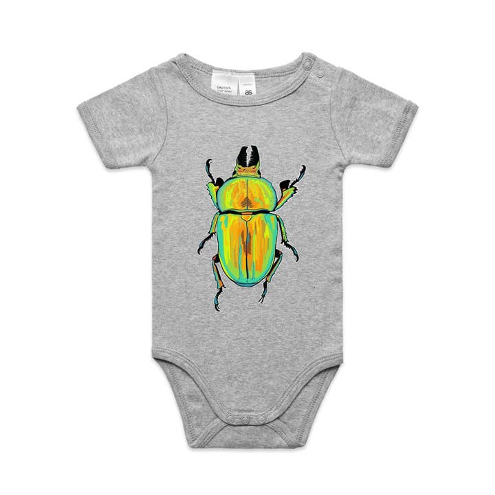 High Tees - Wholesale Bodysuit (Non-Footed) - Baby - Golden Stag Beetle All in One Romper2