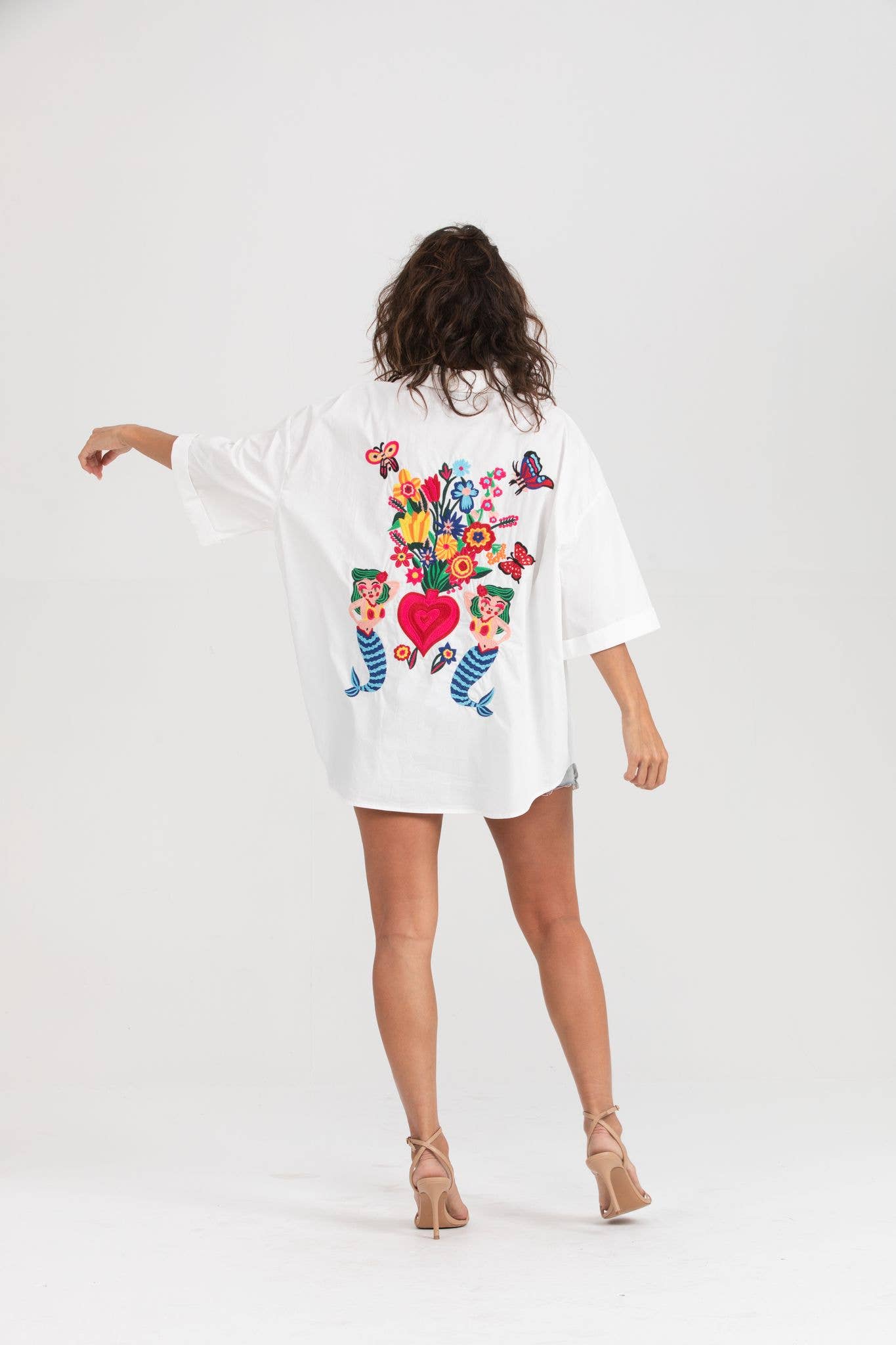 SWEET MAGIC MODA Y COMPLEMENTOS - Wholesale Button Down Shirt - Women's - COTTON SHIRT WITH EMBROIDERY0