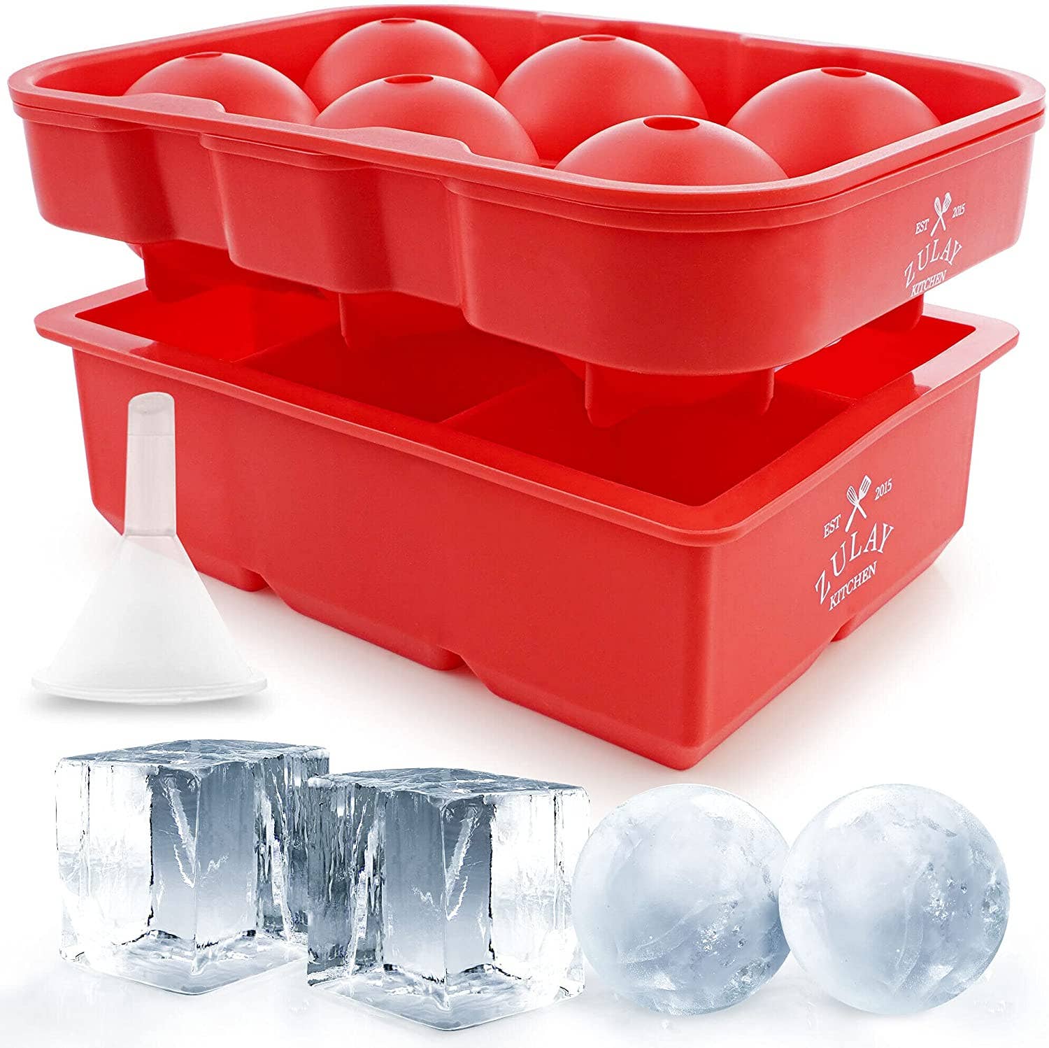 Zulay Kitchen - Wholesale Ice Tray/Mold - Silicone Ice Cube Trays Set of 2 6