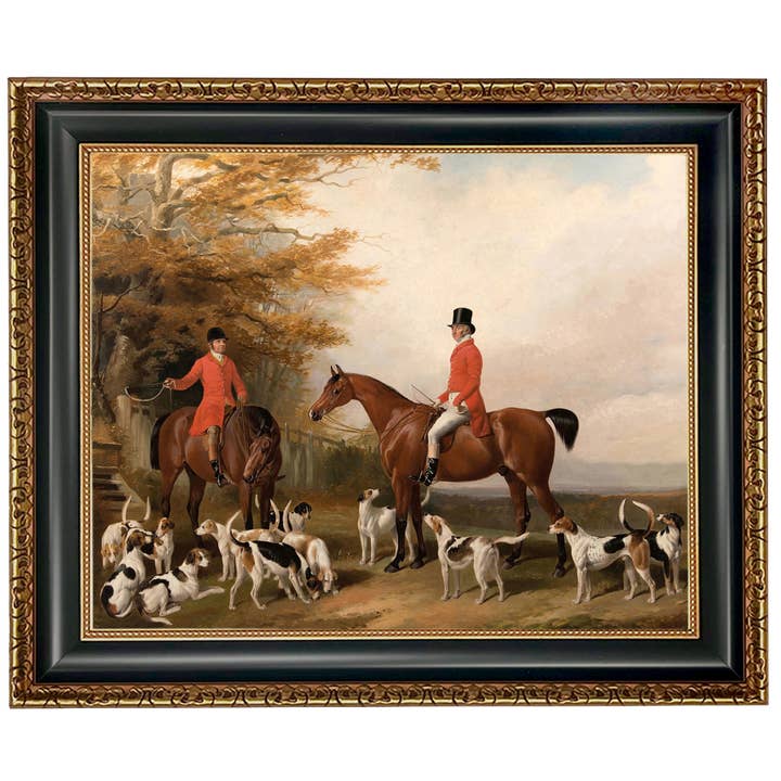 Madison Bay Co. - Historical Home Decor Reproductions - Wholesale Art Print - The Meeting Fox Hunt Scene Vintage Painting Print on Canvas61