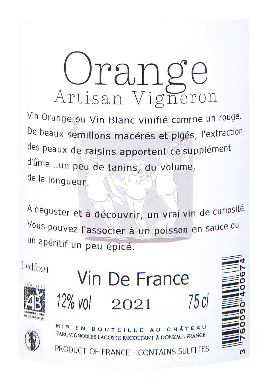 Château de Cranne - Wholesale White Wine - Organic Orange Wine "Orange" 2024 Wax3