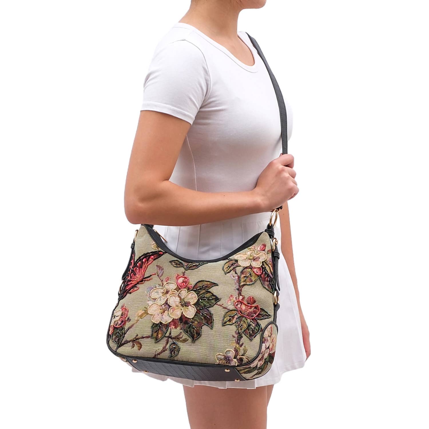 Mellow World - Wholesale Shoulder Bag - Women's - Butterfly Hand-Beaded Hobo Bag4