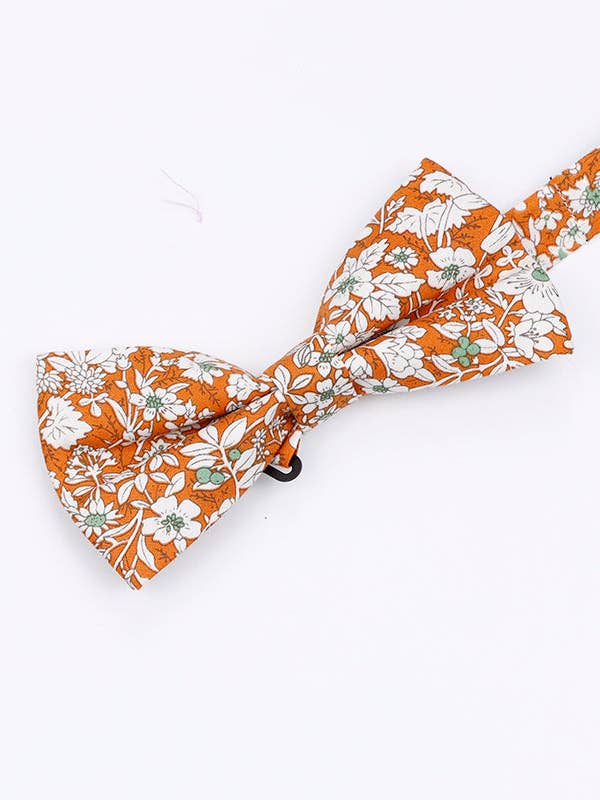 Men's Orange Liberty Bow Tie in Cotton "Clovis" for wholesale by Unipap's