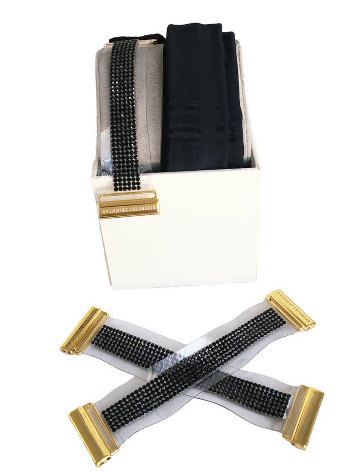 PARTY ROCKS DOLL UP STRAPS | BLACK for wholesale by Divergent swimwear