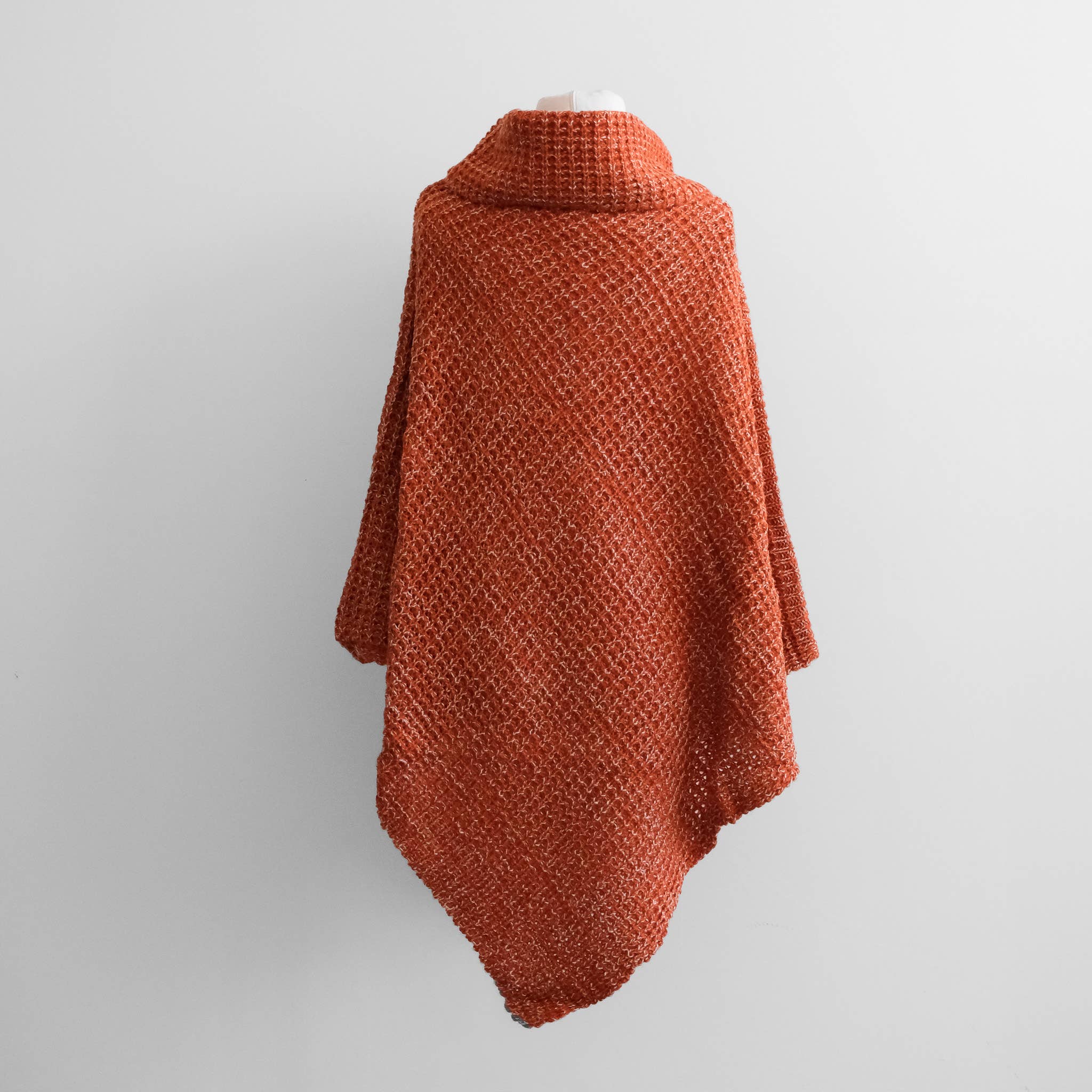 Karma Nepal Crafts - Wholesale Poncho - Women's - Hand Knit Turtle Neck Two Way Fall/Winter Poncho19