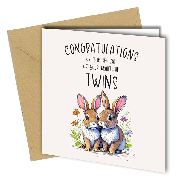 Carte de vœux #1670 pour la naissance de jumeaux, maman pour la vente par Close to the Bone Greeting Cards and Gifts