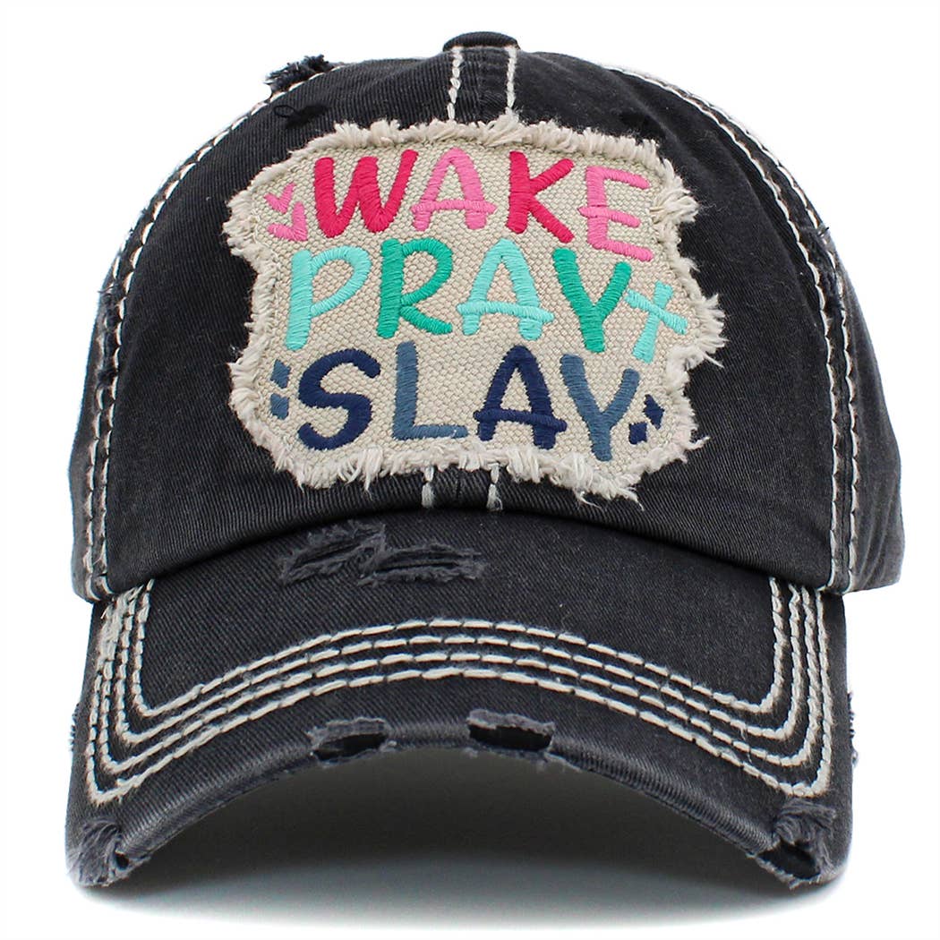 Your Fashion Wholesale - Wholesale Baseball Cap - Women's - Wake Pray Slay Hat