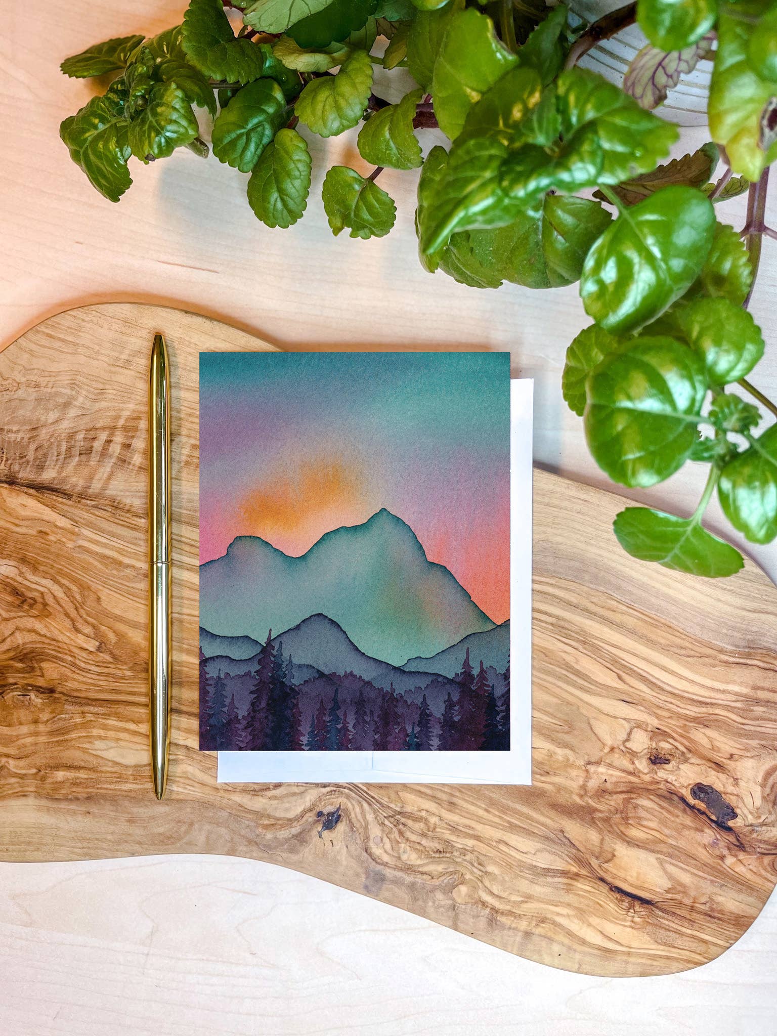 Shelby Thayne Art - Wholesale Everyday Greeting Card - Turquoise Mountain Glow - Greeting Card Set of 6